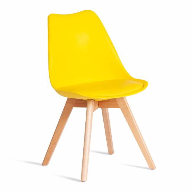 Стул TULIP (mod. 73-1) / 1 шт. в упаковке дерево/пластик/экокожа, 47,5x55x80 см, Желтый (Yellow) Желтый (Yellow) дерево/пластик/экокожа