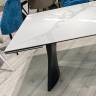 Стол DikLine KD180 керамика мрамор белый C39 глянец/опоры черные (2 уп)